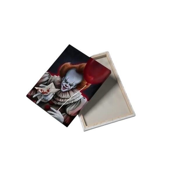 Horror Movie Stephen King's IT Pennywise The Clown Framed Canvas Picture - Picture 1 of 5